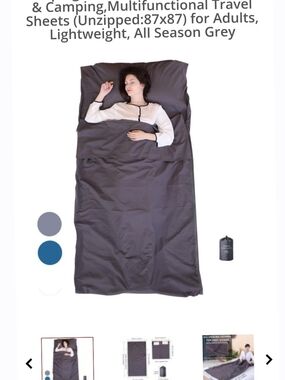 EXERMIL 100% Cotton Sleep Sack All-Round Zippers, 87x43 hotel, travel, camping L